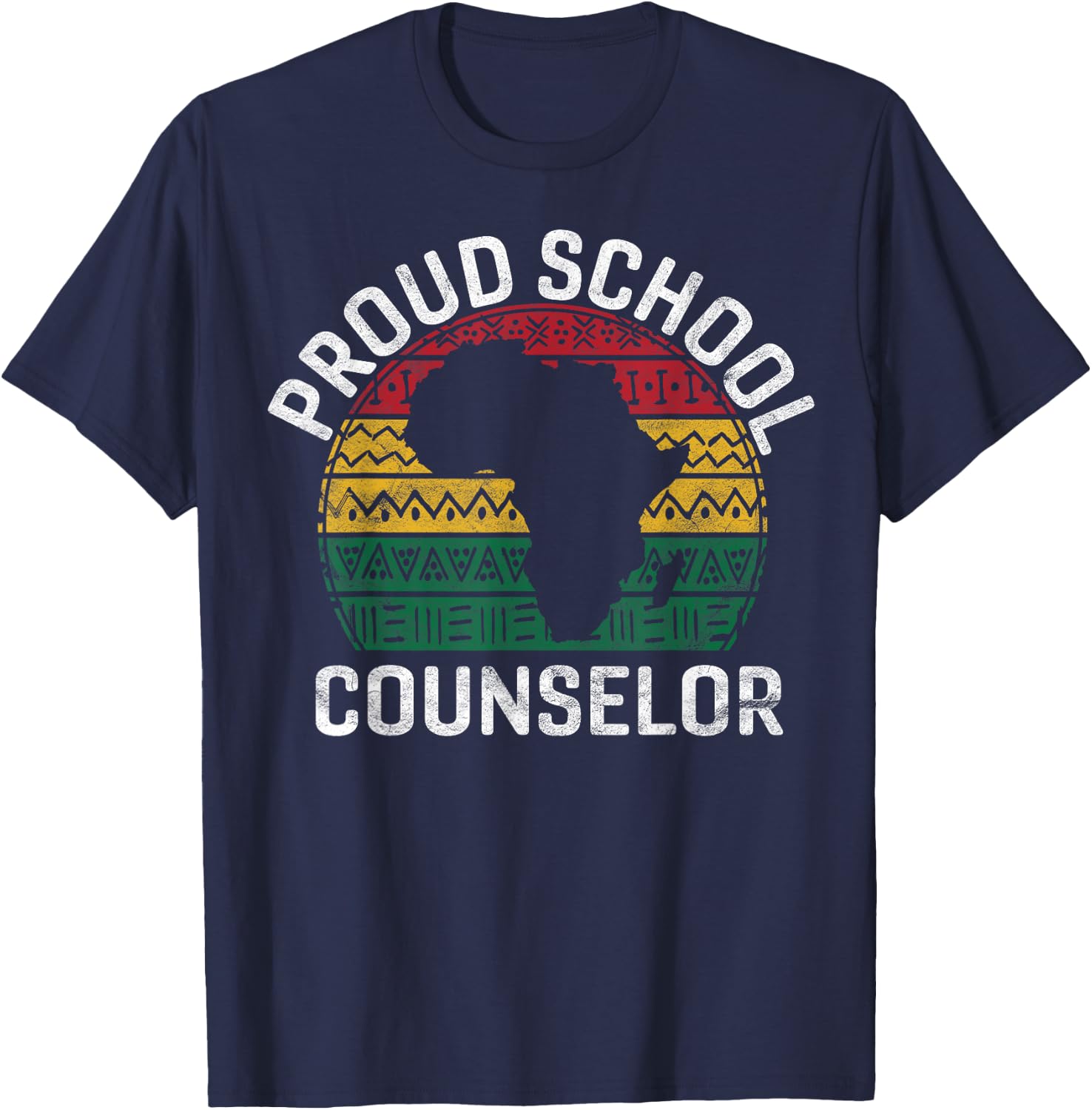 Proud School Counselor Gift Pride Black History Month Pupil T-Shirt - T-Shirt | Navy