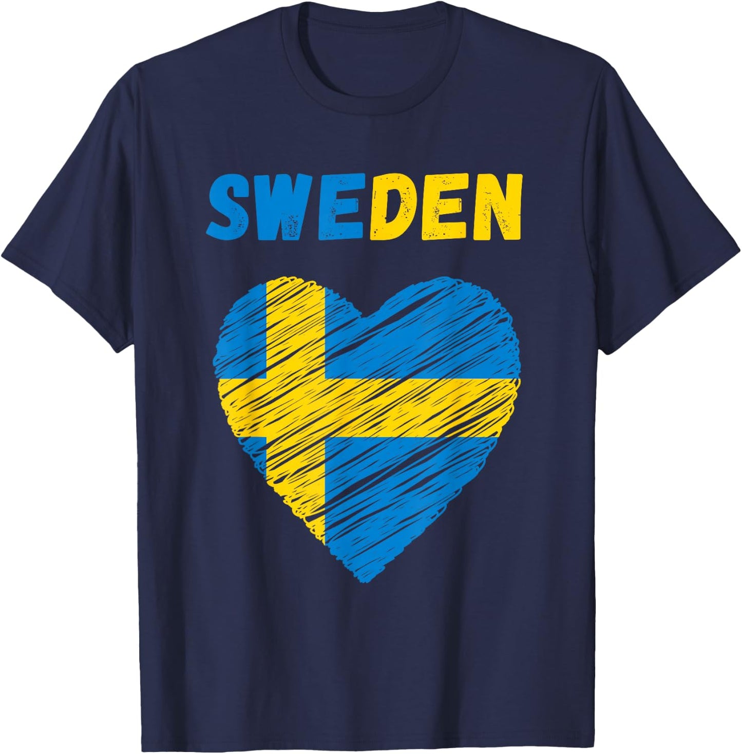 Sweden Flag Holiday Sweden Heart Swedish Flag T-Shirt - T-Shirt | Navy