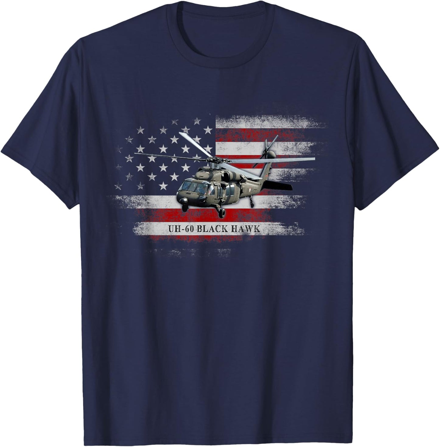 UH-60 Black Hawk Helicopter USA Flag Helicopter Pilot Gifts T-Shirt - T-Shirt | Navy