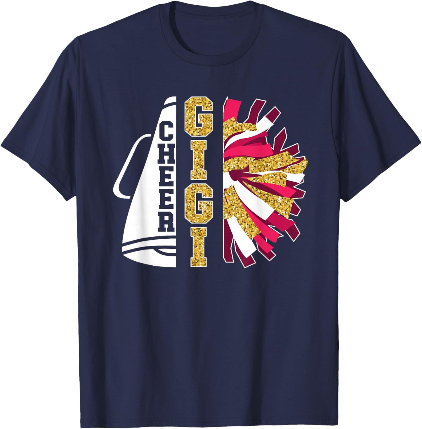 Cute Cheer Gigi Of A Cheerleader Gigi Grandma T-Shirt - T-Shirt | Navy