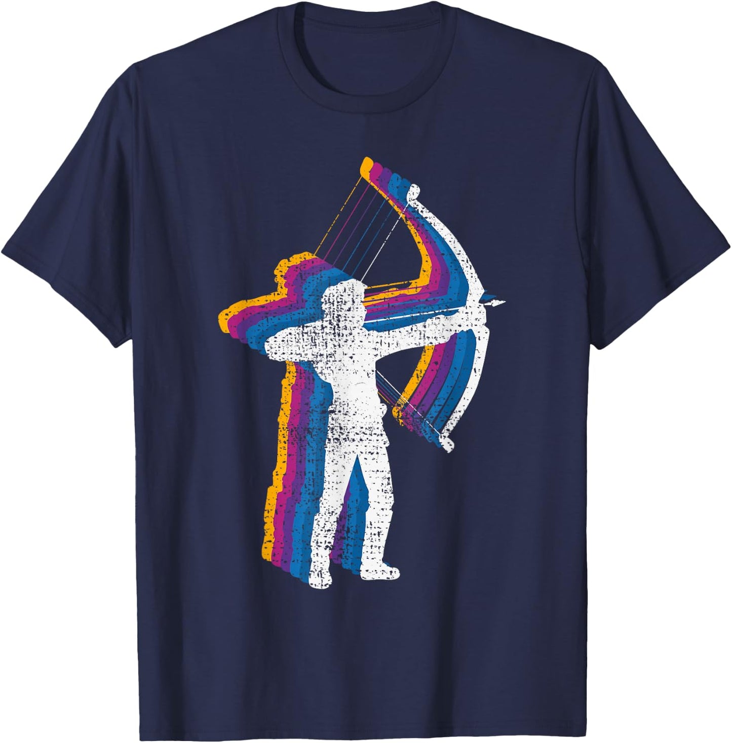 Blue Retro Vintage Archery Bow Hunting T-Shirt - T-Shirt | Navy