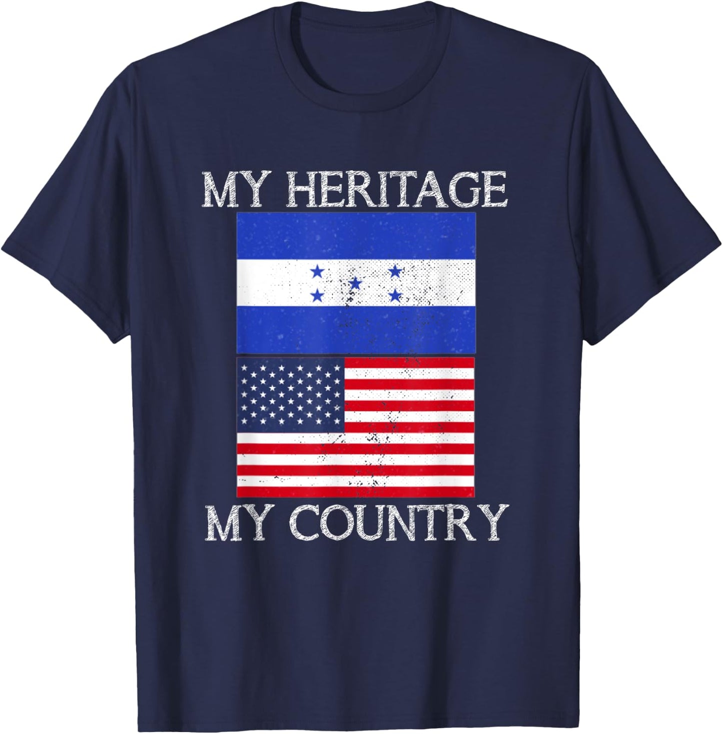 My Heritage My Country Honduran American T-Shirt - T-Shirt | Navy