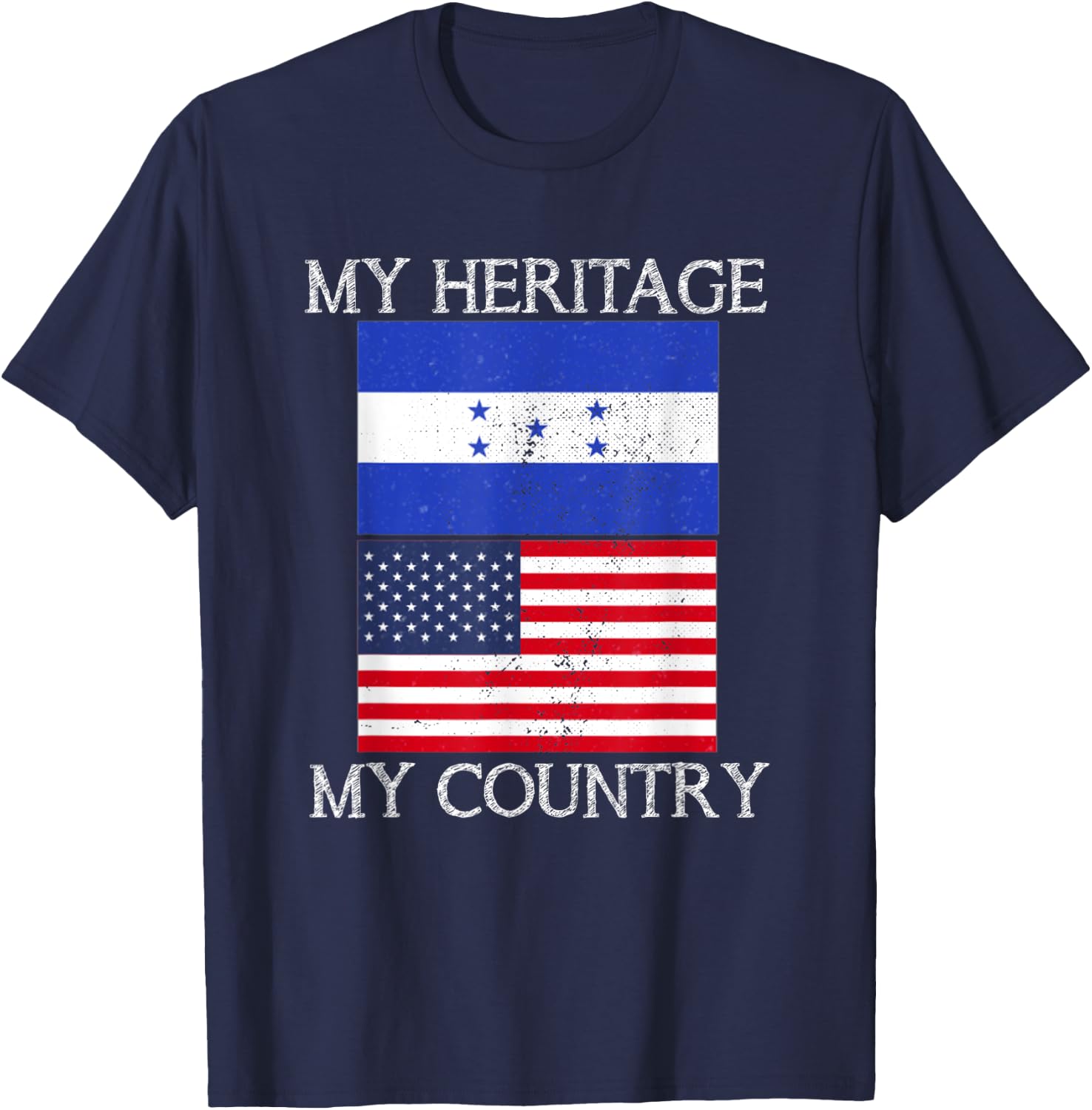 My Heritage My Country Honduran American T-Shirt - T-Shirt | Navy
