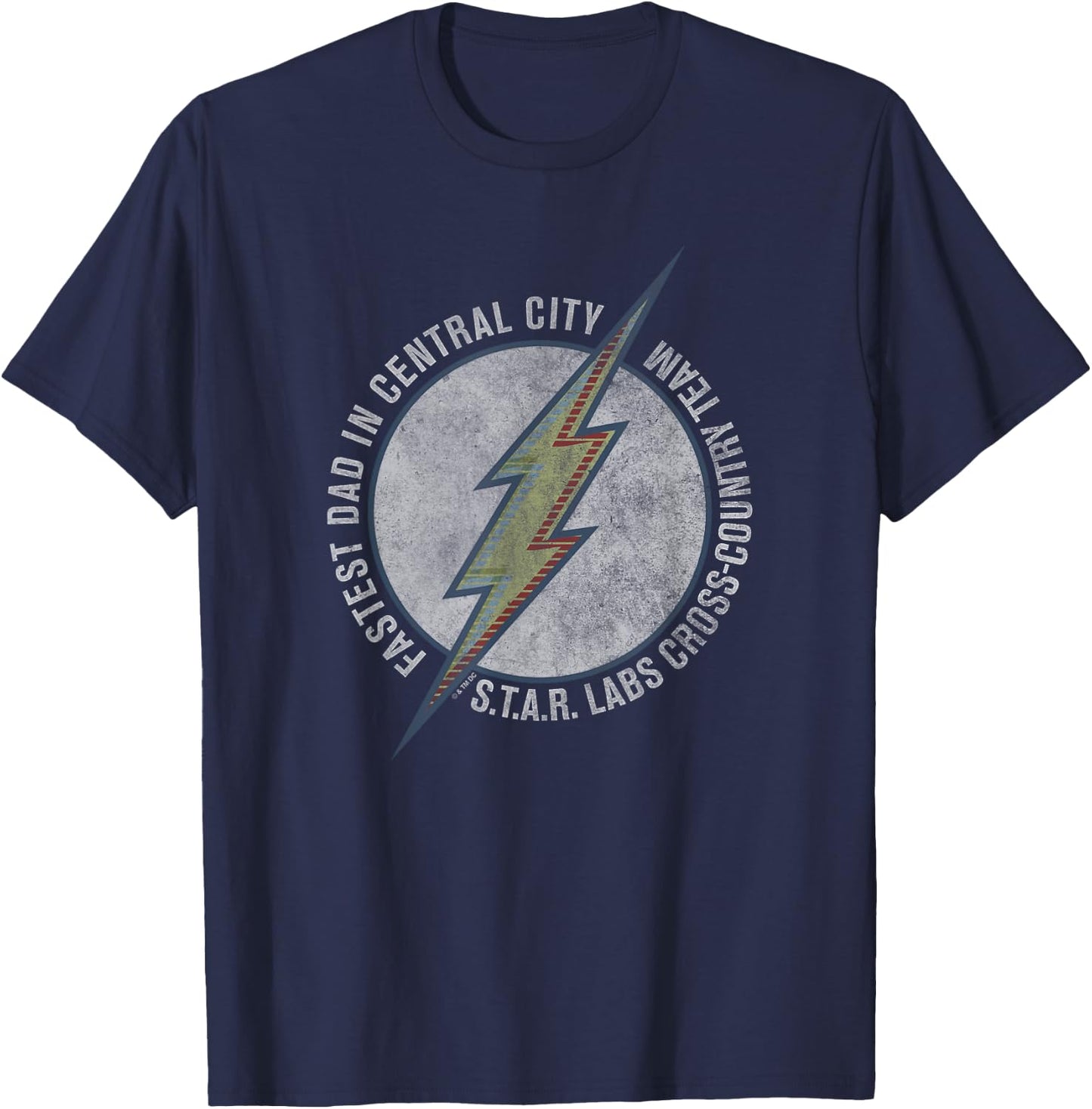 The Flash Father's Day Fastest Dad in Central City T-Shirt - T-Shirt | Navy