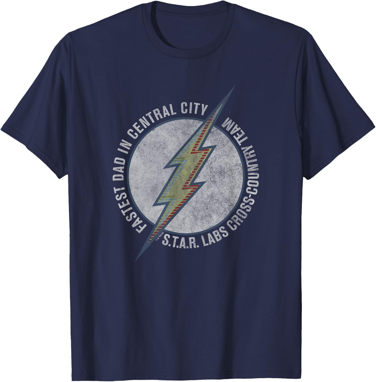 The Flash Father's Day Fastest Dad in Central City T-Shirt - T-Shirt | Navy