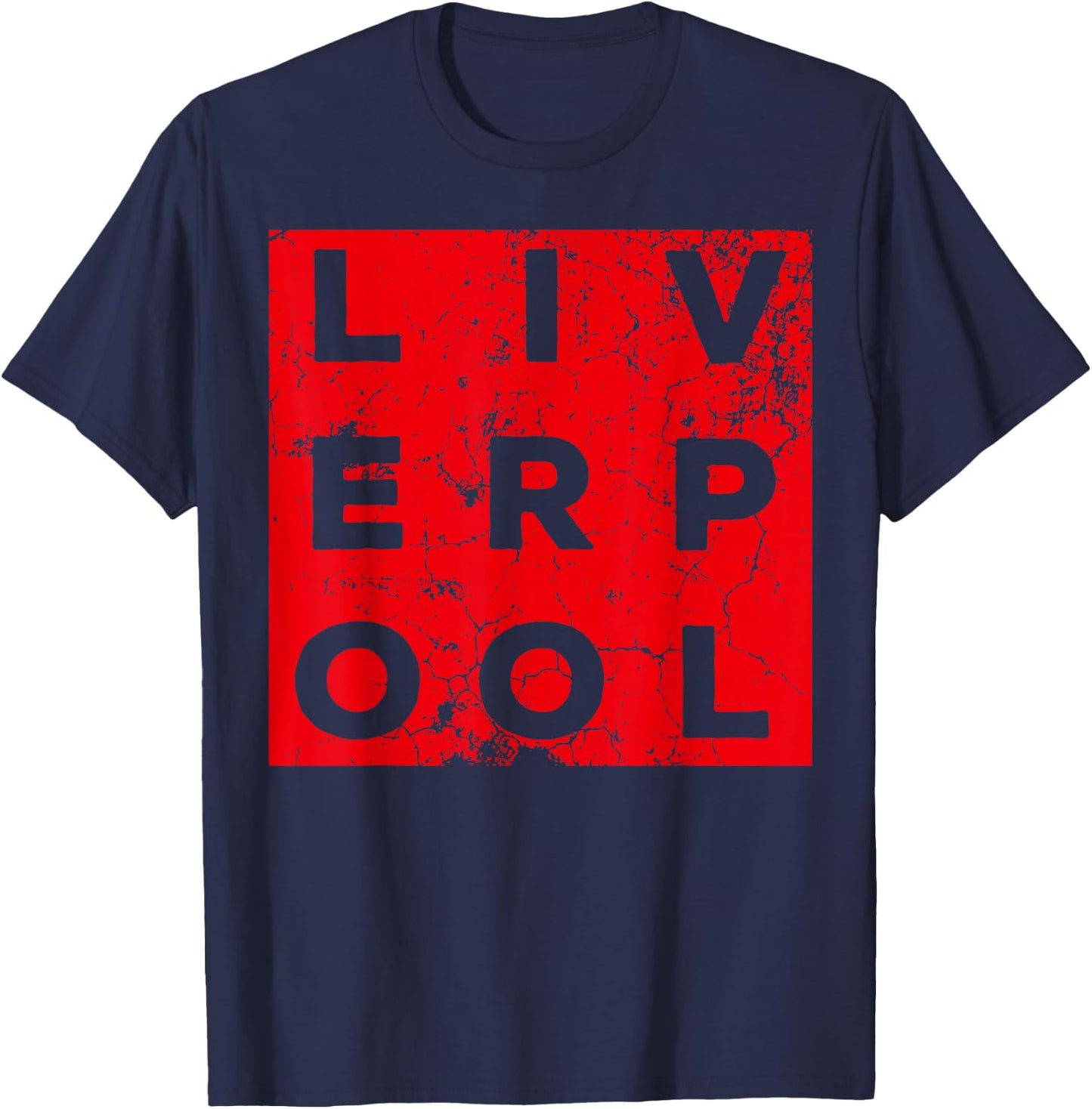 Cool Retro Grunge Vintage look Liverpool shirt gift T-Shirt - T-Shirt | Navy