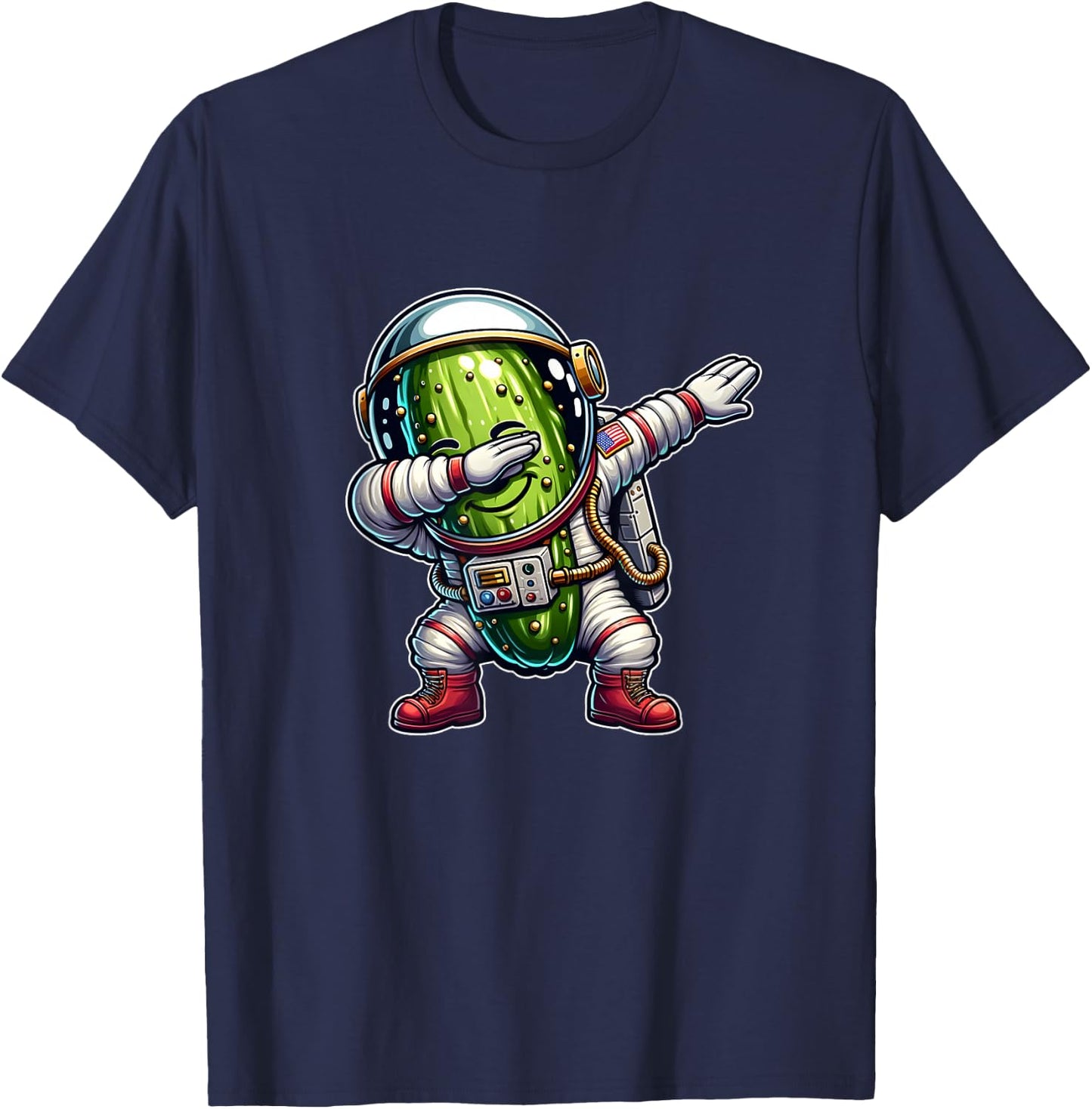 Dabbing Pickle Astronaut Space Odyssey T-Shirt - T-Shirt | Navy