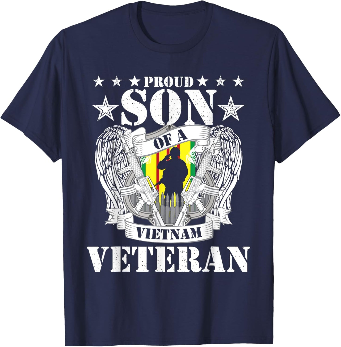 Proud Son Of A Vietnam Veteran US Patriotic Veteran's Day T-Shirt - T-Shirt | Navy