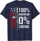 100% American 0% Liberal - Funny Pro Gun - ON Back T-Shirt - T-Shirt | Navy