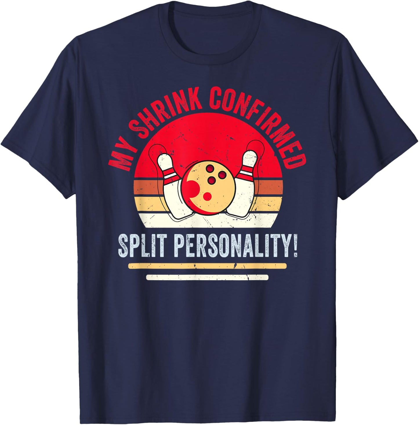 Bowler - My Shrink Confirmed - Split Personality T-Shirt - T-Shirt | Navy