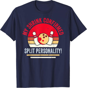 Bowler - My Shrink Confirmed - Split Personality T-Shirt - T-Shirt | Navy
