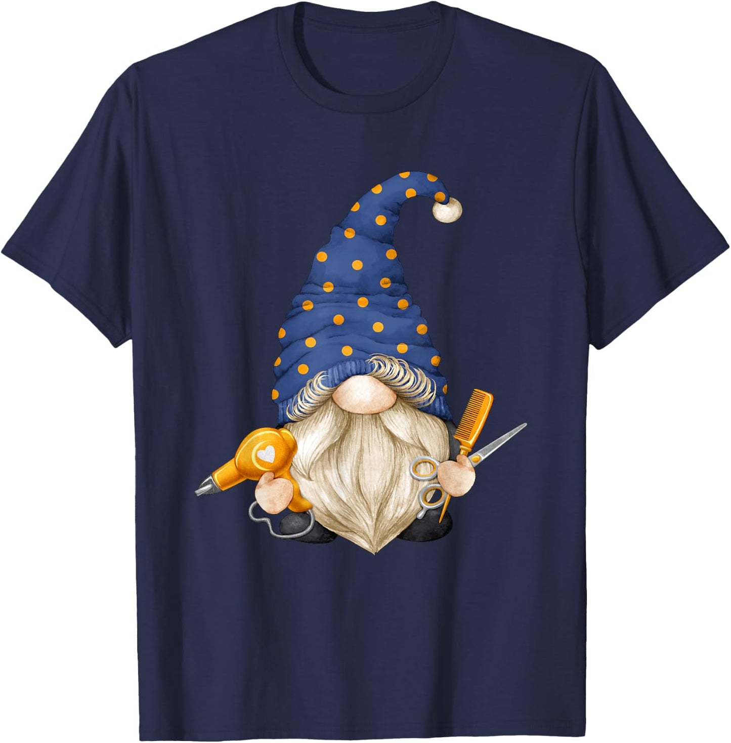 Funny Barber Gnome For Hairdresser With Hairstylist Gnome T-Shirt - T-Shirt | Navy