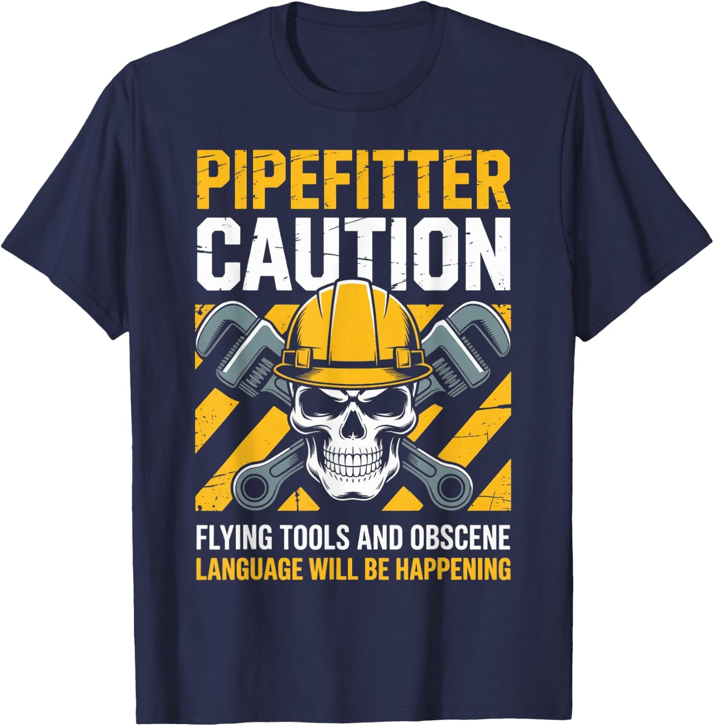 Flying Tools Pipefitting Handyman Plumbing Pipefitter T-Shirt - T-Shirt | Navy