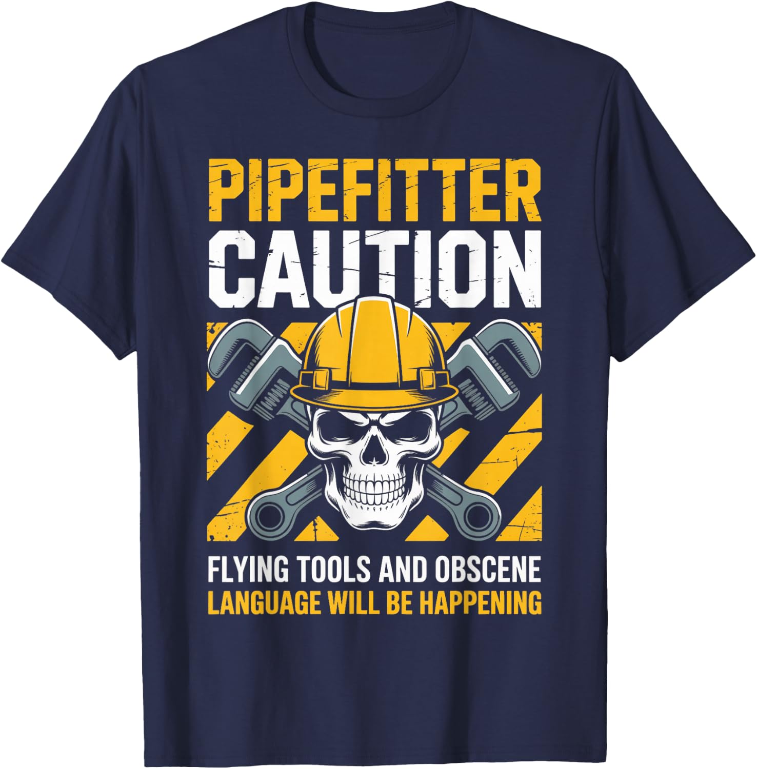 Flying Tools Pipefitting Handyman Plumbing Pipefitter T-Shirt - T-Shirt | Navy