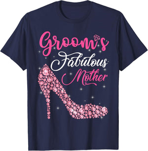 Light Gems Groom's Fabulous Mother Happy Marry Day Vintage T-Shirt - T-Shirt | Navy