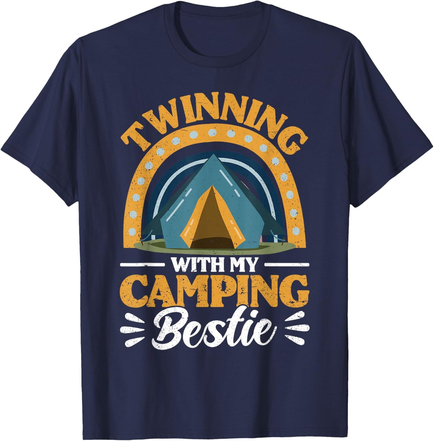 Friends Twinning With My Camping Bestie Spirit Week Girls T-Shirt - T-Shirt | Navy