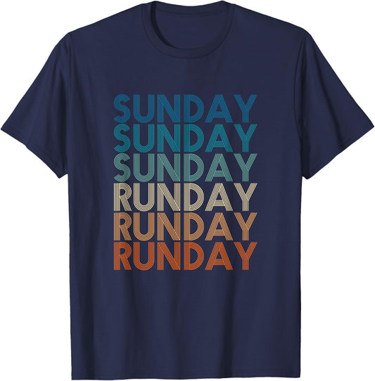 Sunday Runday Vintage Training Fitness Sport Running T-Shirt - T-Shirt | Navy