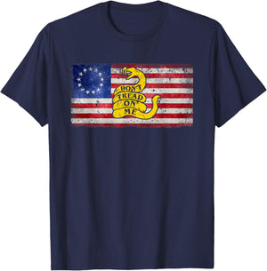 Betsy Ross Flag Dont Tread Patriotic on Me Women T-Shirt - T-Shirt | Navy