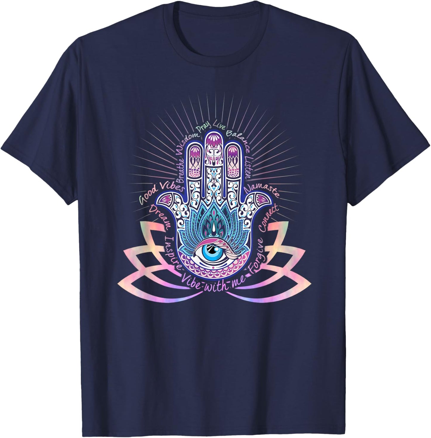 Buddha Dimond Lotus Zen Yoga Shirt Buddha dimond Lotus T-Shirt - T-Shirt | Navy