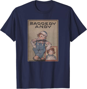 Children's Rag Doll Story Raggedy Andy , Small, Black T-Shirt - T-Shirt | Navy