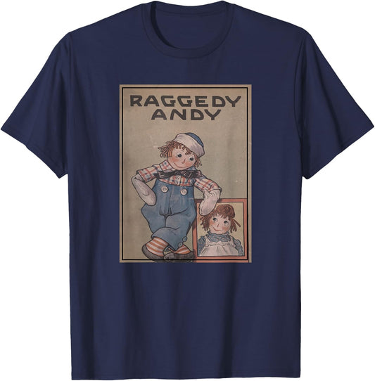 Children's Rag Doll Story Raggedy Andy , Small, Black T-Shirt - T-Shirt | Navy