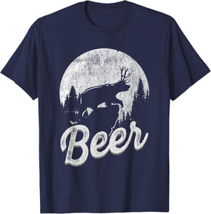 Bear Deer Beer Shirt Men Women Day Drinking Adult Humor Gift T-Shirt - T-Shirt | Navy
