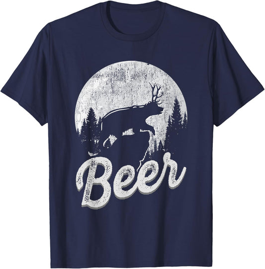 Bear Deer Beer Shirt Men Women Day Drinking Adult Humor Gift T-Shirt - T-Shirt | Navy