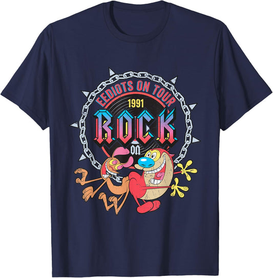 Ren & Stimpy Eediots On Tour T-Shirt - T-Shirt | Navy