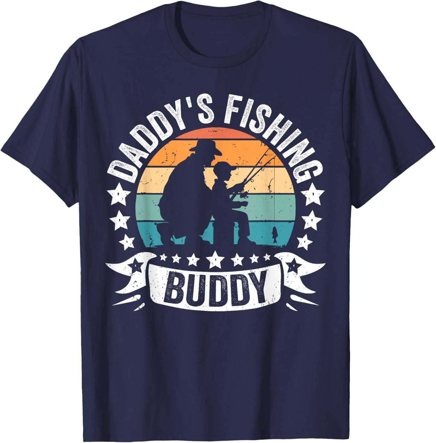 Daddy's Fishing Buddy Dad Fishing boys girls For Fathers Day T-Shirt - T-Shirt | Navy