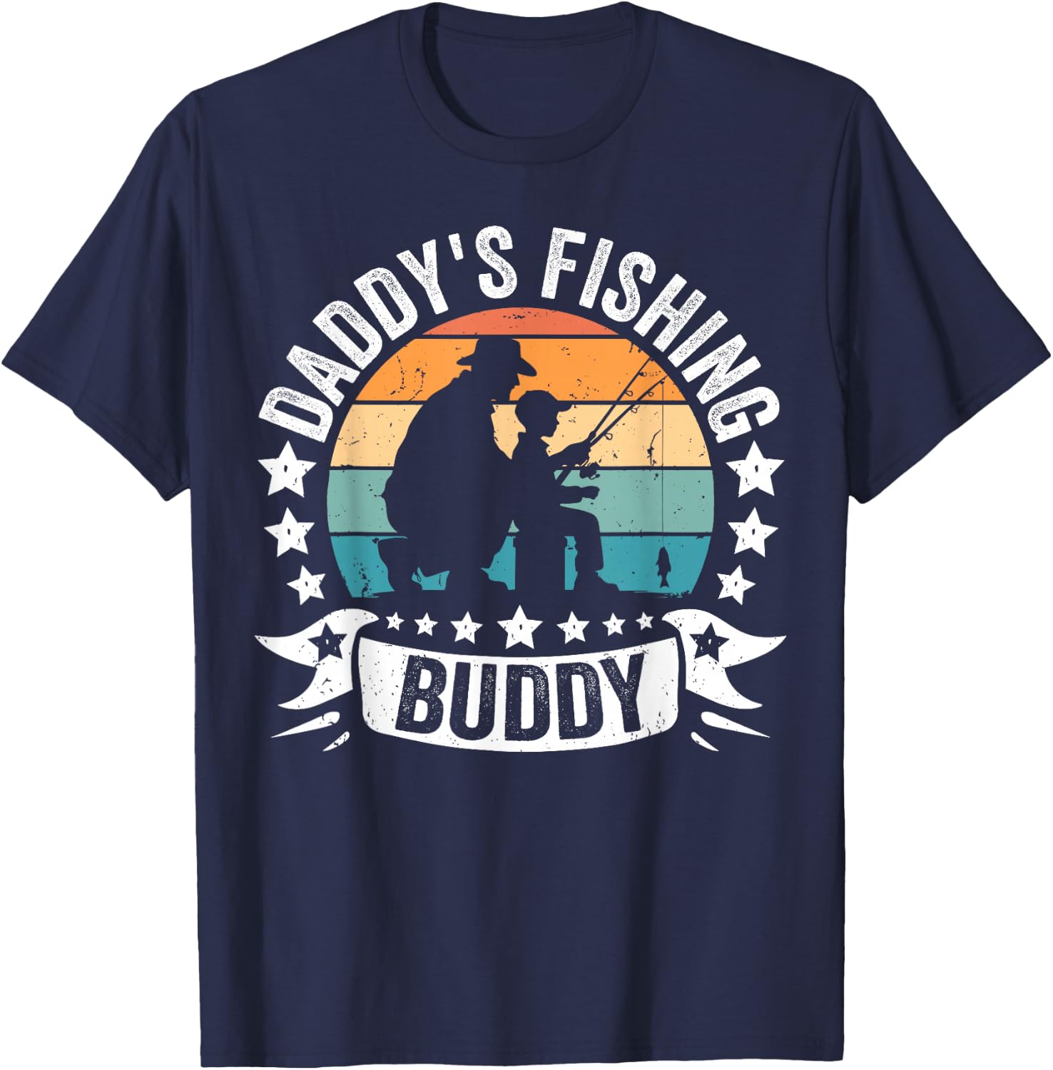 Daddy's Fishing Buddy Dad Fishing boys girls For Fathers Day T-Shirt - T-Shirt | Navy