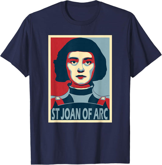 St Joan of Arc Poster Style Pop Art T-Shirt - T-Shirt | Navy