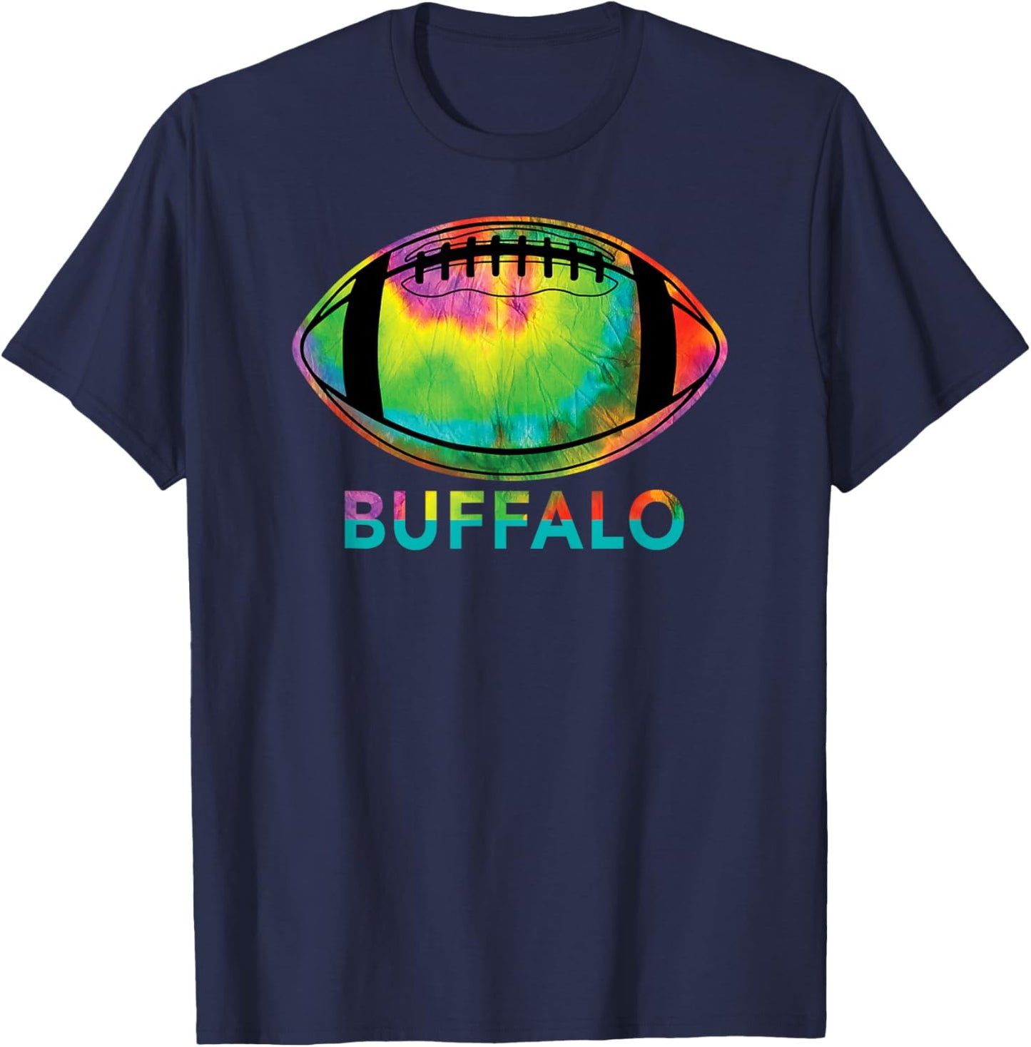 Tie Dye Football Buffalo T-Shirt - T-Shirt | Navy
