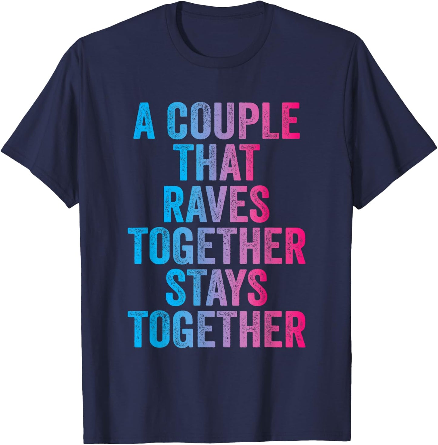 Rave Couple Matching EDM Dance Music Festival Trippy T-Shirt - T-Shirt | Navy