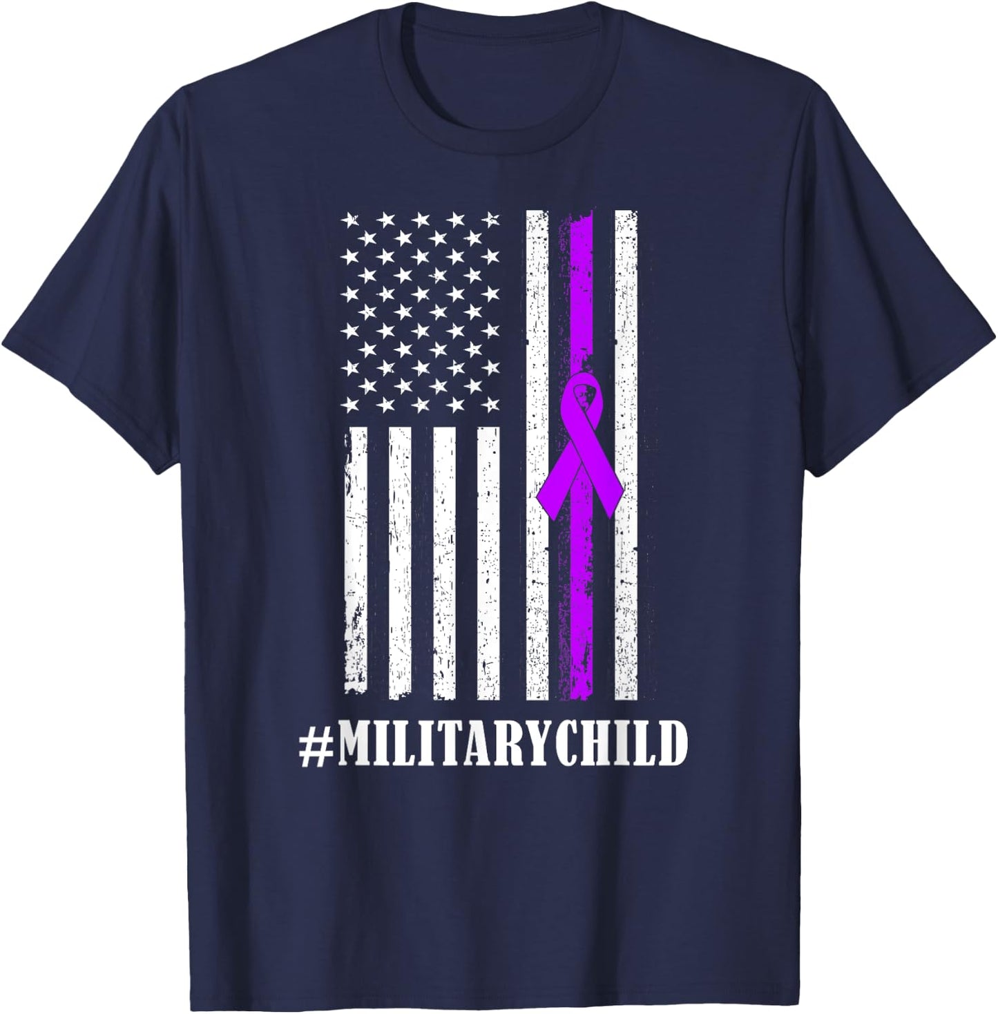 Purple Up Military Child Awareness | & Small T-Shirt - T-Shirt | Navy