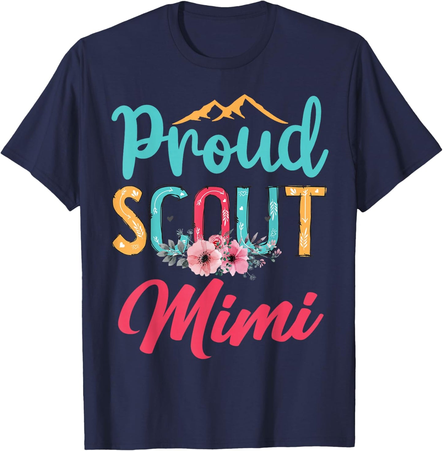 Proud Scout Mimi Happy Mother's Day Camping Scouting Leader T-Shirt - T-Shirt | Navy
