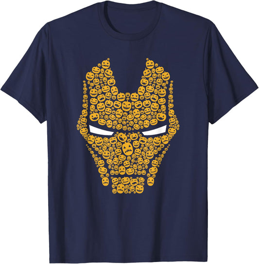 Marvel Avengers Classic Halloween Pumpkin Fill Iron Man Face T-Shirt - T-Shirt | Navy