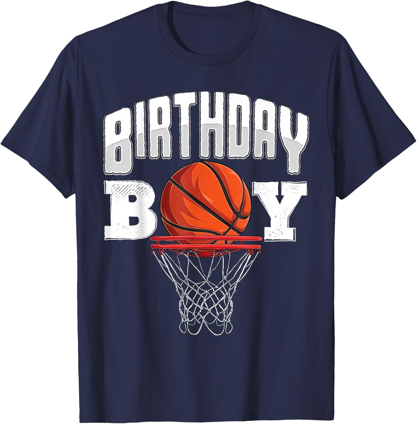 Basketball Birthday Boy Player Basketball Player Birthday T-Shirt - T-Shirt | Navy
