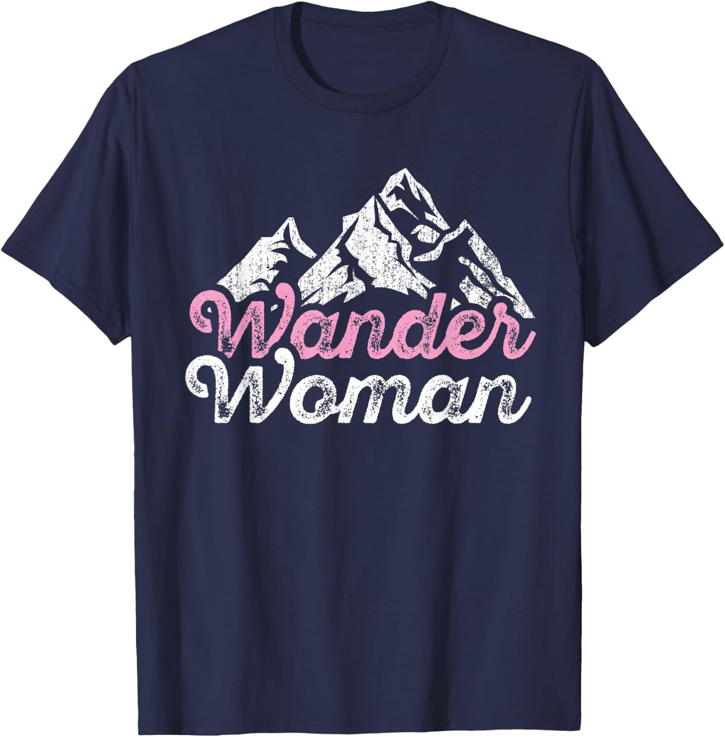 Wander Woman Mountain Camping Hiking Girls Outdoor Forest T-Shirt - T-Shirt | Navy