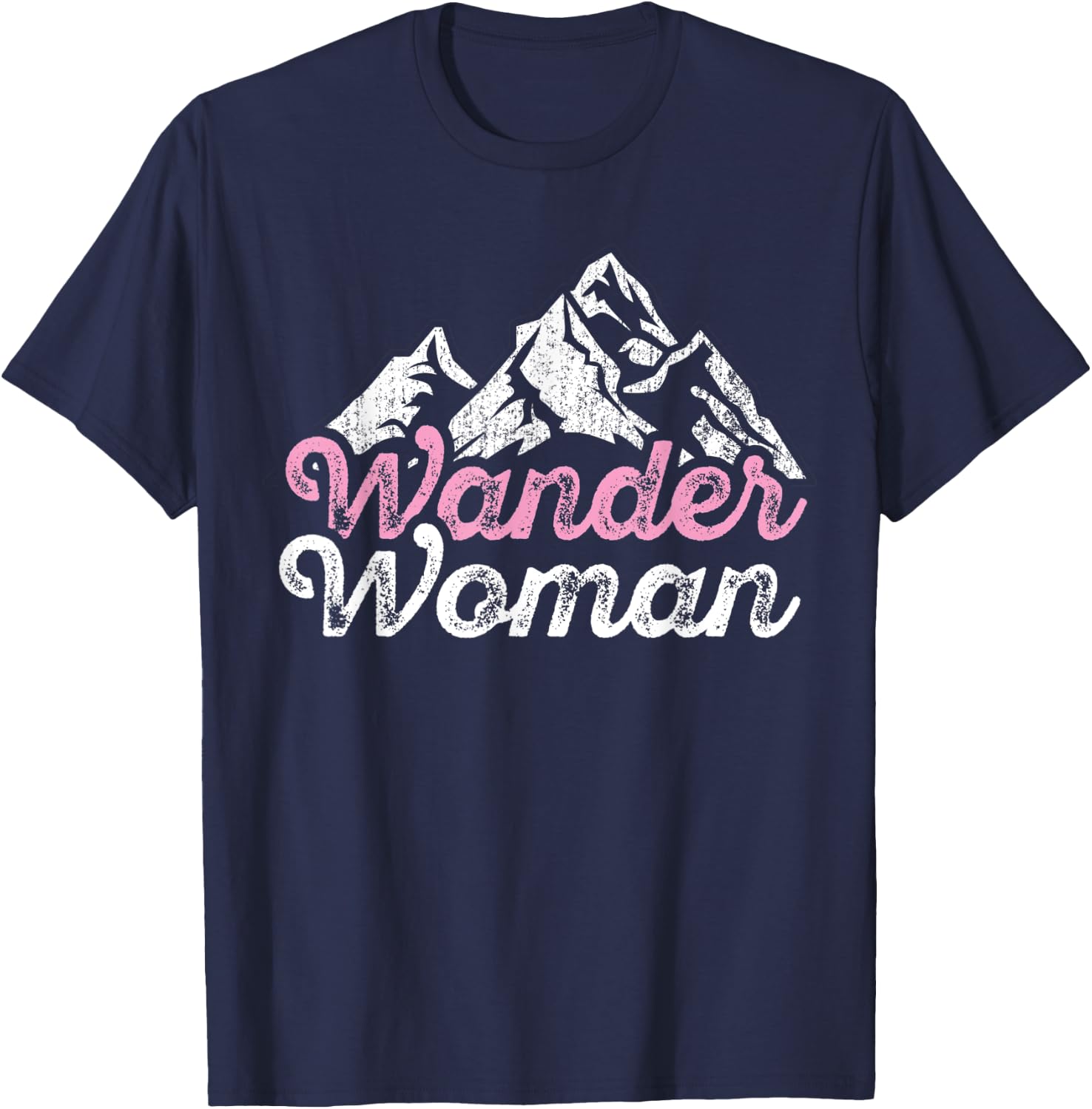 Wander Woman Mountain Camping Hiking Girls Outdoor Forest T-Shirt - T-Shirt | Navy