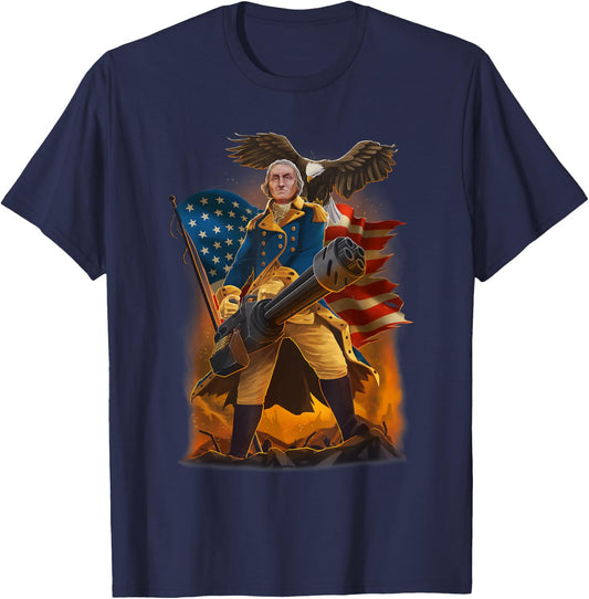 Patriotic Shirt George Washington Shirt 4th of July T-Shirt - T-Shirt | Navy