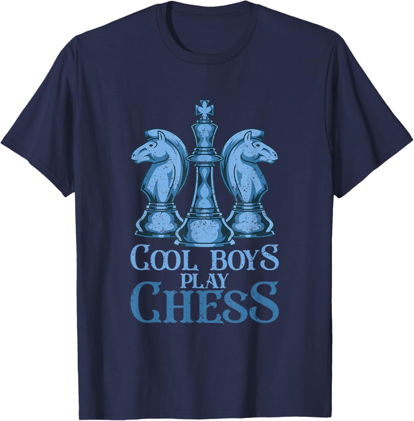 Chess Player Men Boys Gift Chess Pieces Knight King Chess T-Shirt - T-Shirt | Navy
