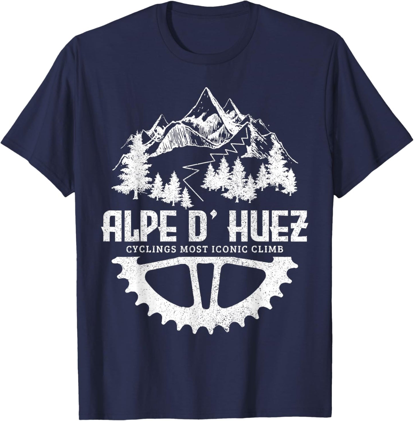 Alpe D'huez France Cycling Bicycle Mountain Cyclist T-Shirt - T-Shirt | Navy