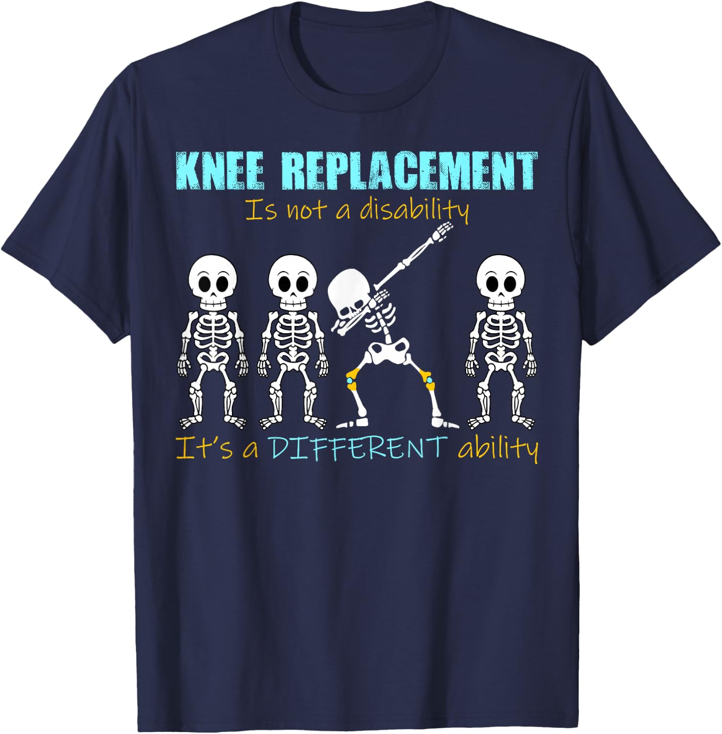 Knee Replacement Surgery Black Small Knee Replacement Recovery ACL Surgery Arthroplasty Graphic Novelty T-Shirt - T-Shirt | Navy
