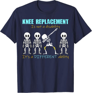 Knee Replacement Surgery Black Small Knee Replacement Recovery ACL Surgery Arthroplasty Graphic Novelty T-Shirt - T-Shirt | Navy