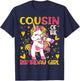 Cousin of the Birthday Girl Flossing Unicorn Cousin Gifts T-Shirt - T-Shirt | Navy