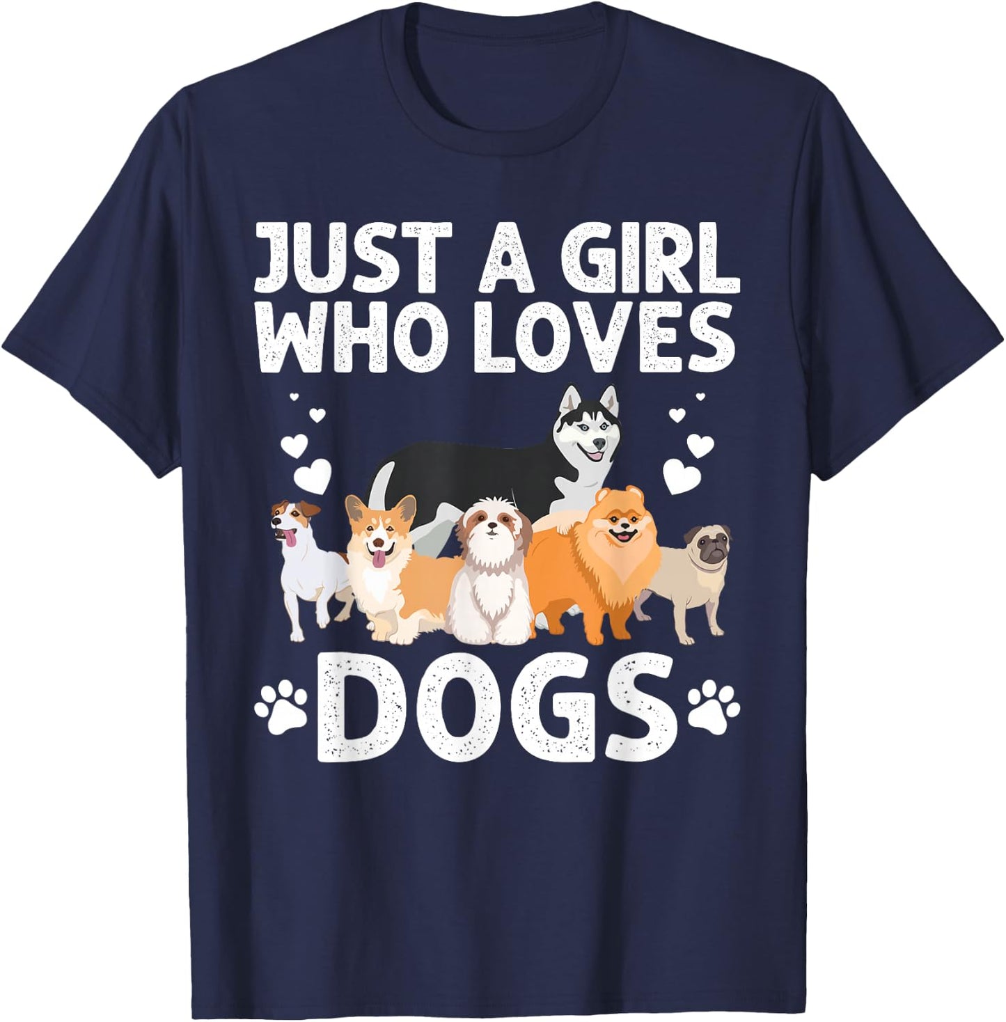 Cool Dog Lover Girls Groomer Handler Dog Lady T-Shirt - T-Shirt | Navy
