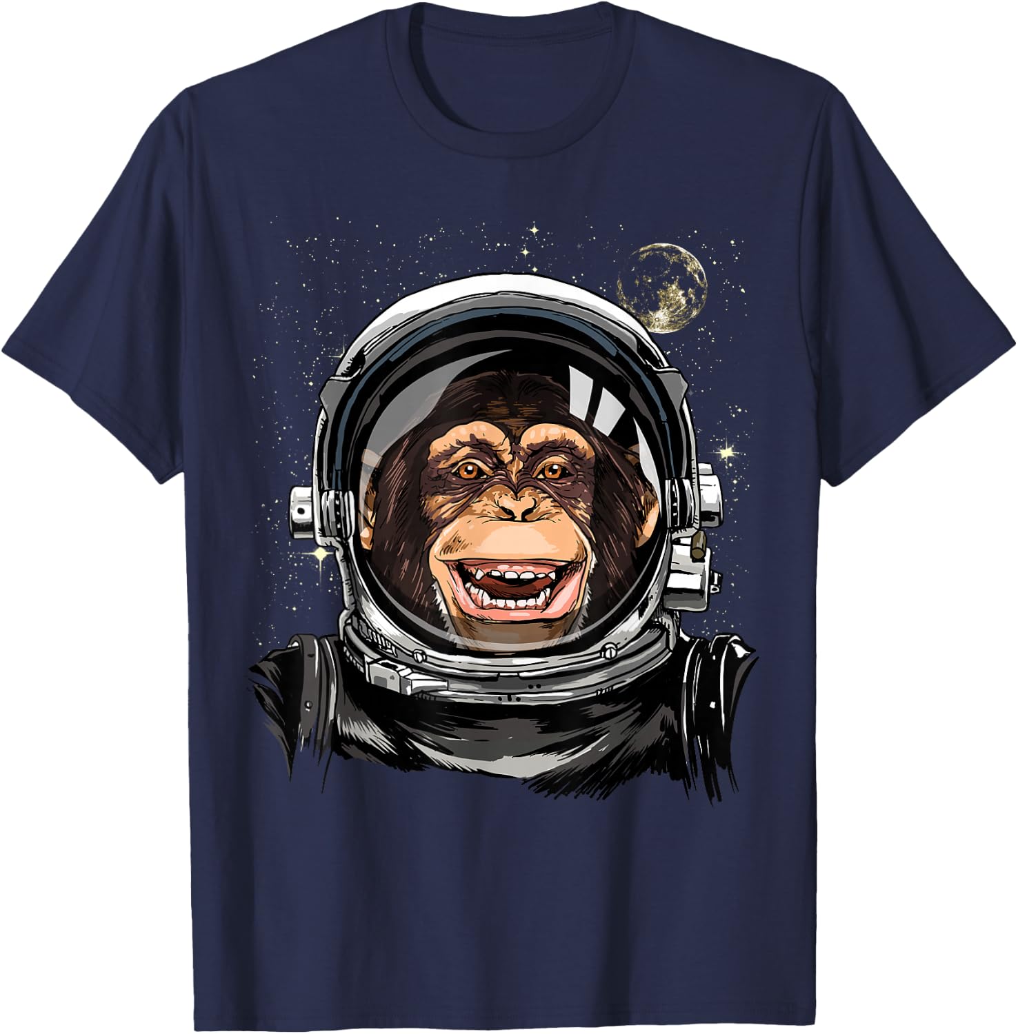 Monkey Astronaut Shirt Spaceman Galaxy Outer Space Lover T-Shirt - T-Shirt | Navy