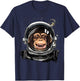 Monkey Astronaut Shirt Spaceman Galaxy Outer Space Lover T-Shirt - T-Shirt | Navy