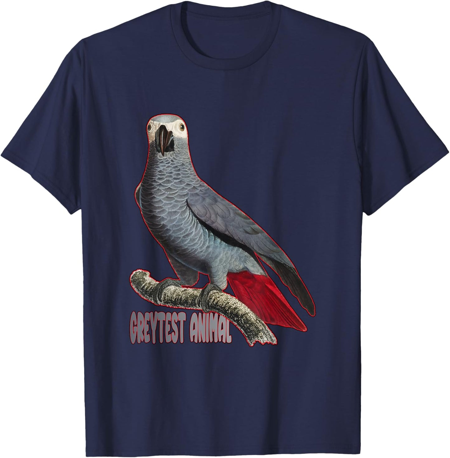 Greytest Animal African Grey Parrot T-Shirt - T-Shirt | Navy