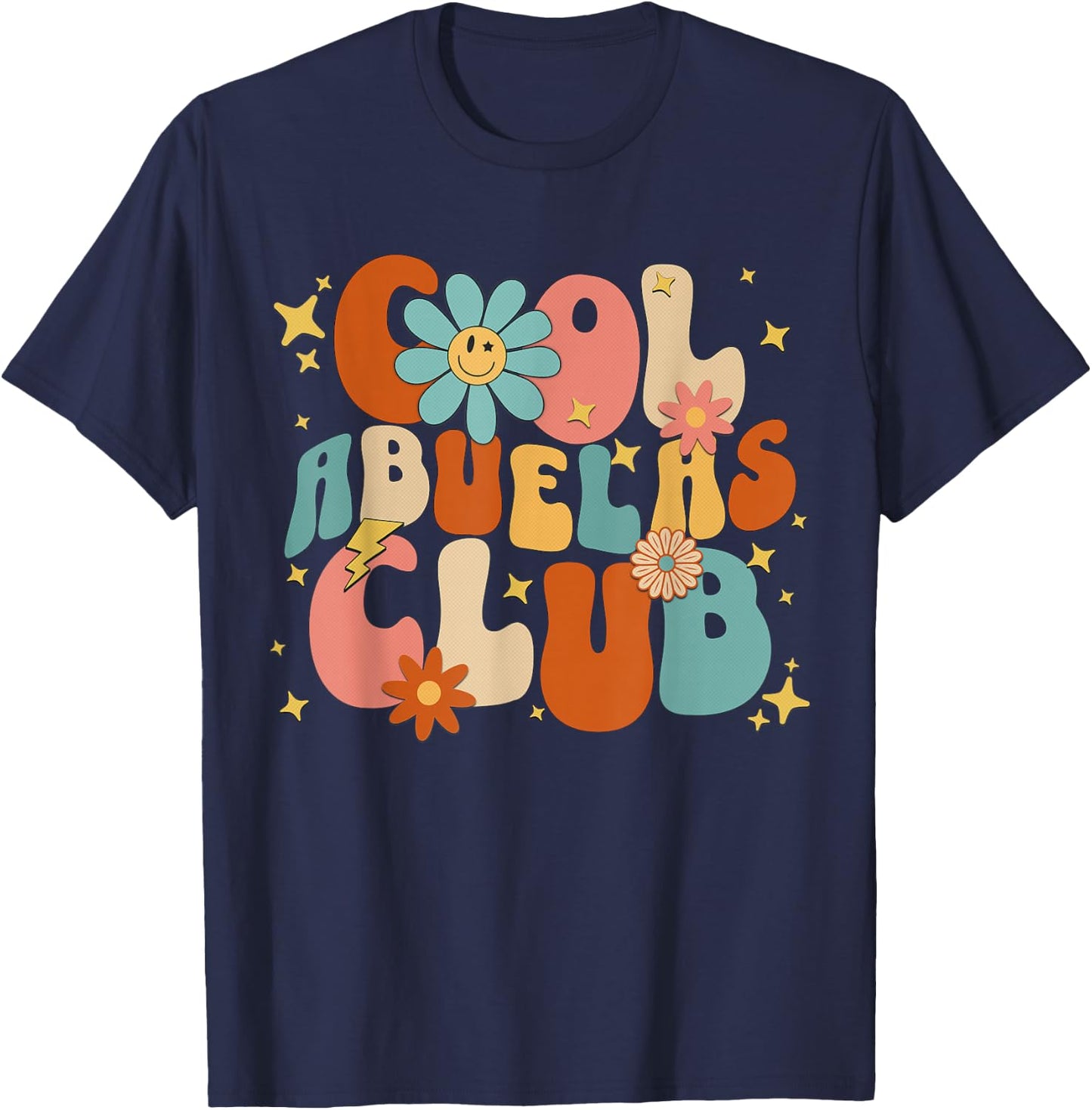 Cool Abuelas Club Groovy Retro Mother's Day New Grandma 2024 T-Shirt - T-Shirt | Navy